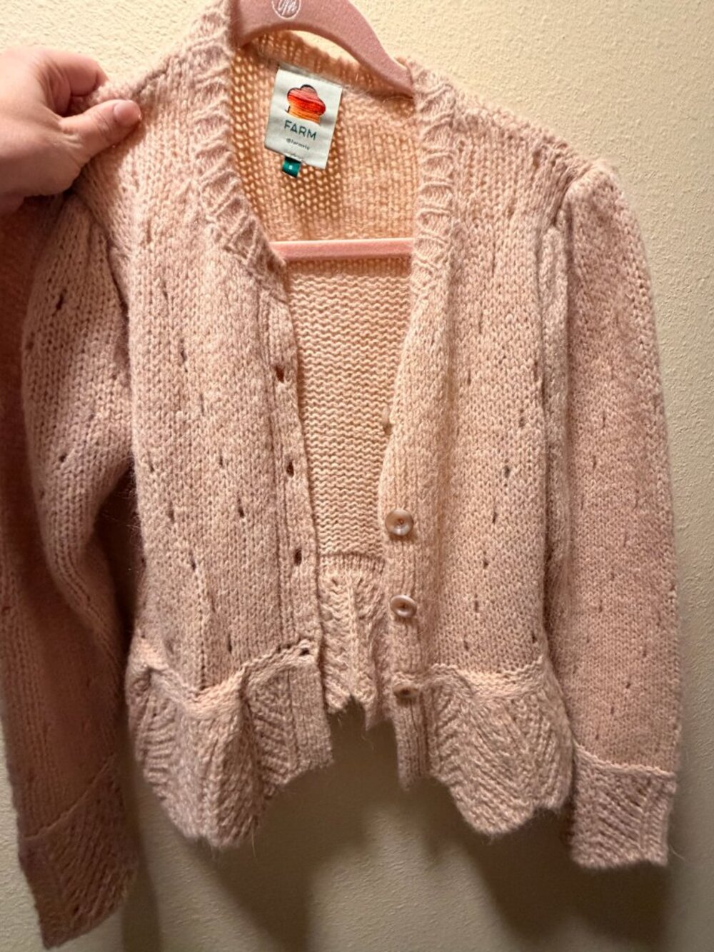 Farm Rio NW Sand Ruffle Knit Cardigan - Picture 5 of 6
